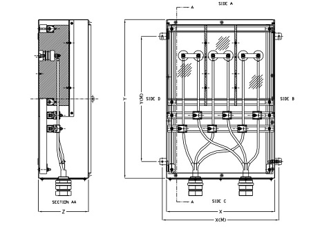 Abtech ABJB HV Hazardous Area (ATEX & IECEx) Electrical Enclosure - Dimensions
